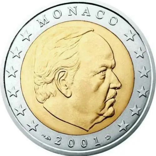 Оригинальные монеты Монако 2 ЕС европейские Редкие памятные европейская личная