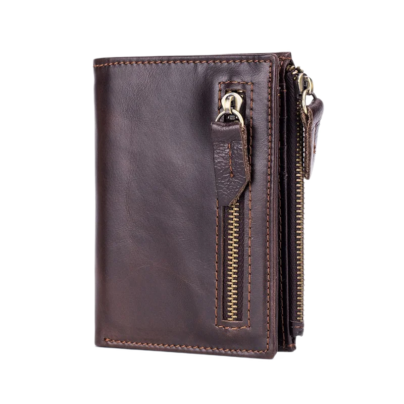 Мужской кожаный кошелек LAOSHIZI LUOSEN на молнии с держателем для Карт RFID 91604 | Багаж и