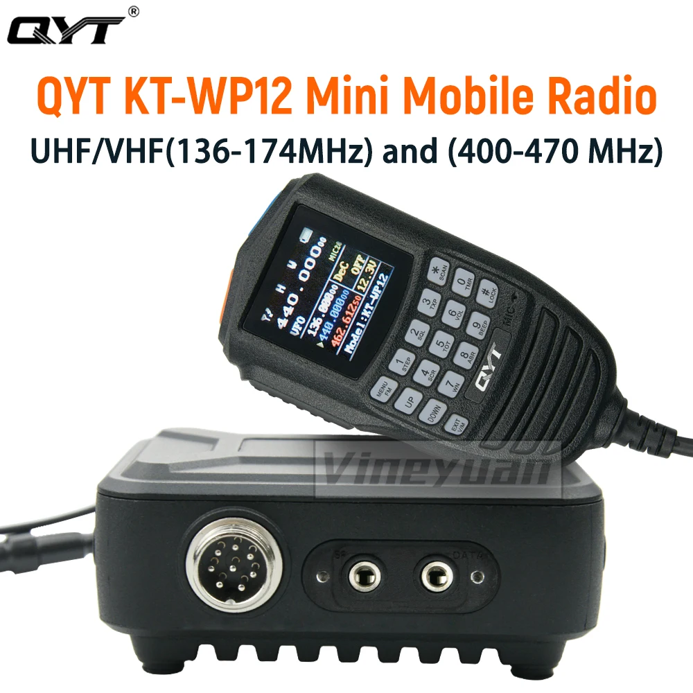 QTY NEW Walkie Talkie KT-WP12 VHF 25W UHF20W двухдиапазонный VOX скремблер ручной микрофон управление