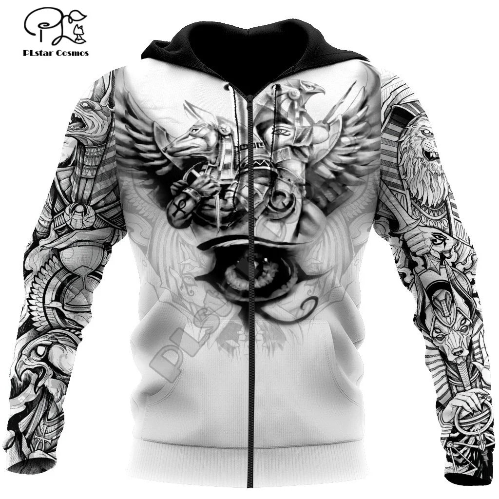 

PLstar Cosmos NewFashion God Horus Egyptian Pharaoh Anubis Ancient Egypt Tattoo 3DPrint Men/Women Harajuku Jacket Zip Hoodies 23