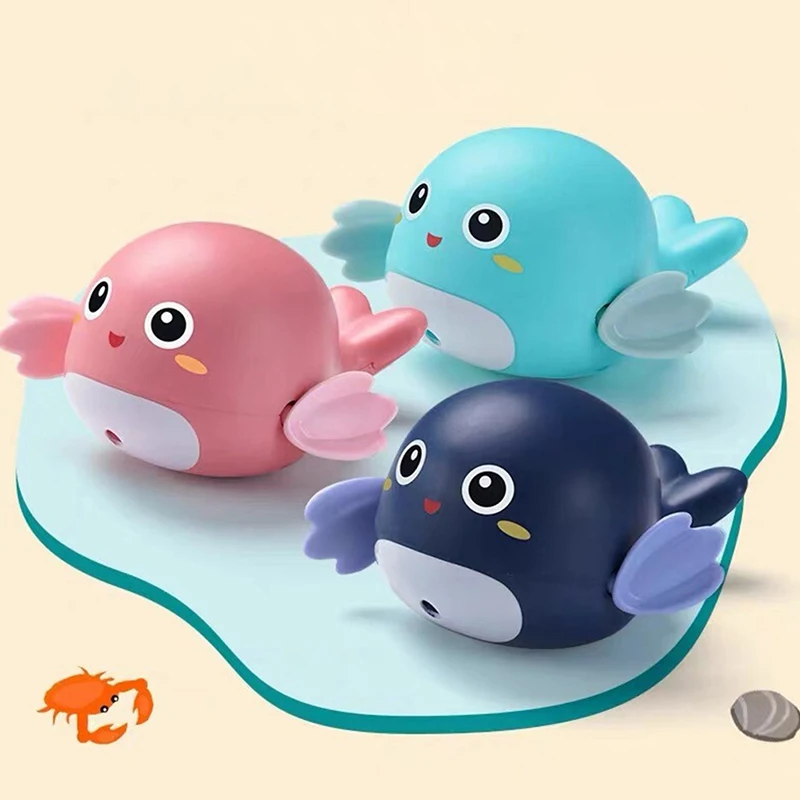 

Baby Bath Toys Cute Cartoon dolphins Animal Toddler Water Toy Infant Swim Chain Clockwork Summer Time Kids Toy