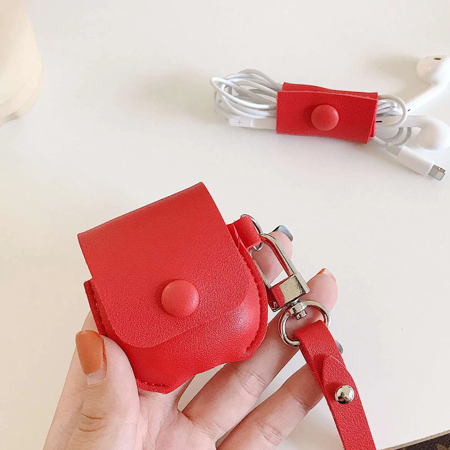 D9 Роскошный кожаный чехол для apple airpods 2, чехол, беспроводная Bluetooth Крышка с зарядным кабелем, защитный чехол, кожаный чехол для наушников - Цвет: D9