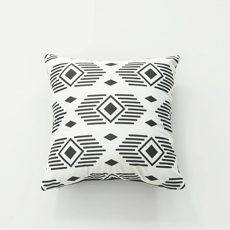 2020 атласная шелковая наволочка черная белая Скандинавская Геометрическая