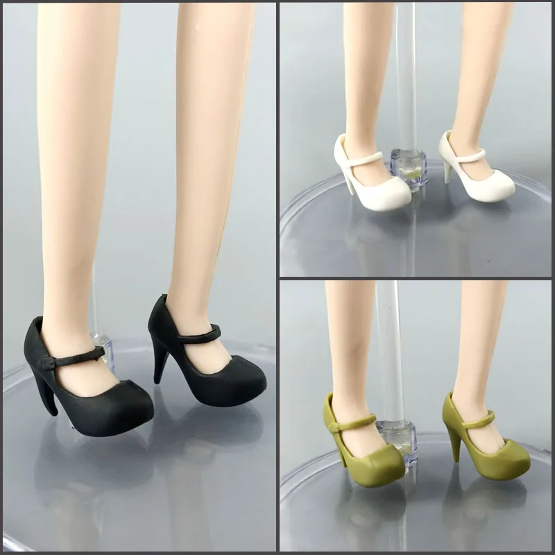

3Pairs/lot Fashion High Heels Shoes for Barbie Doll Sandals Office Work Pumps Shoes for Blythe Doll Heeled Shoes Kids DIY Toys