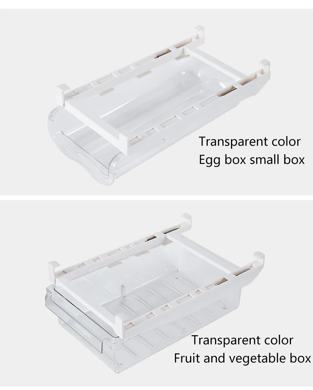 

Plastic Storage Containers Refrigerator Drawer Type Adjustable Organizer Boxes Eggs Vegetable Fresh-Keeping Food Household