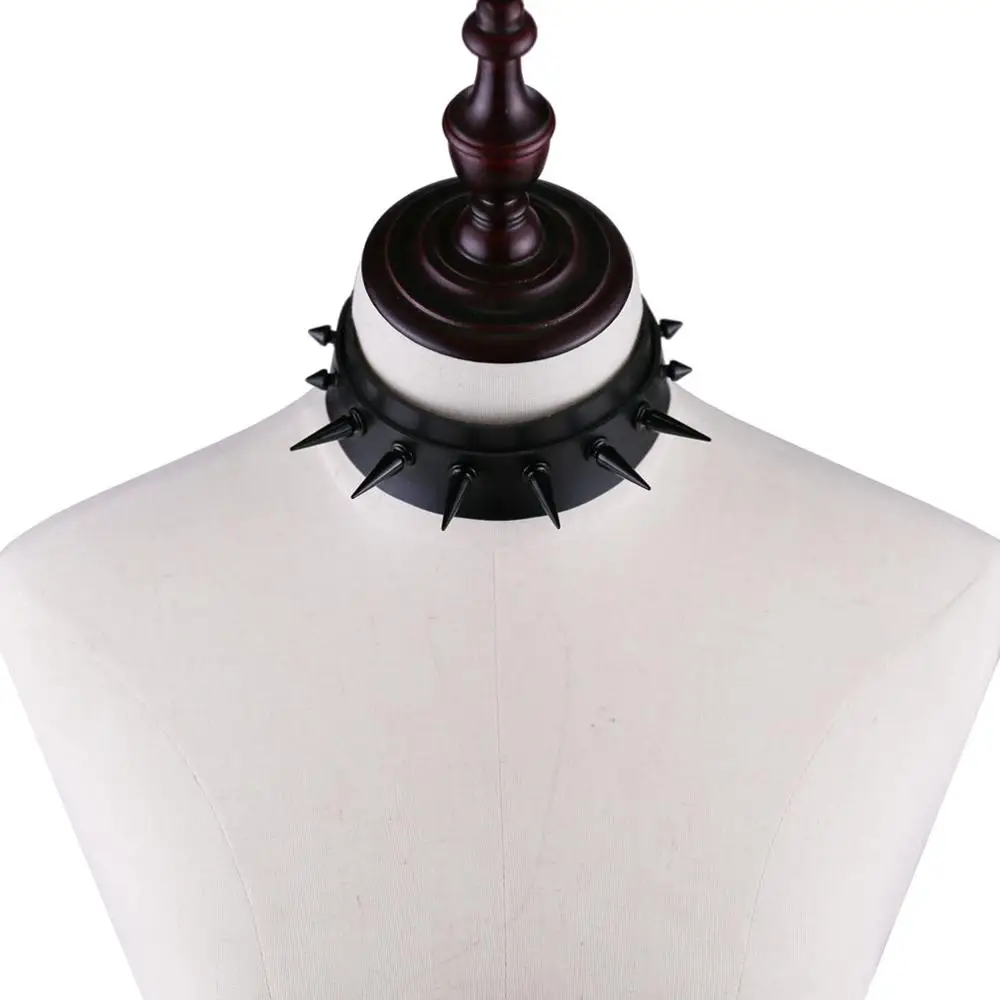 Женские Мужские сексуальные готические черные длинные заклепки-шипы кожаное