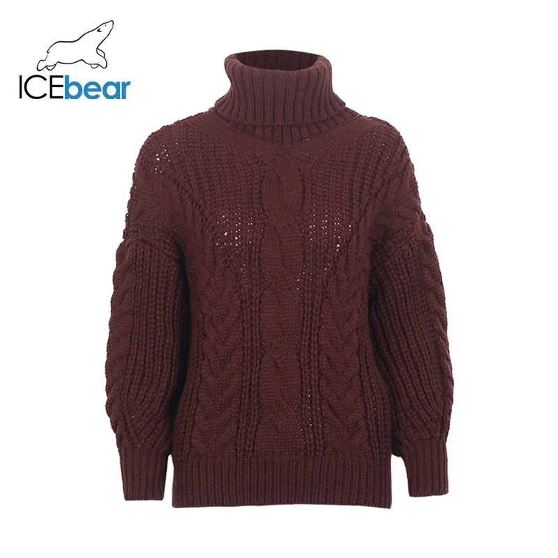 ICEbear Новинка 2019 осенне-зимний женский свитер с отворотом большой скрученный