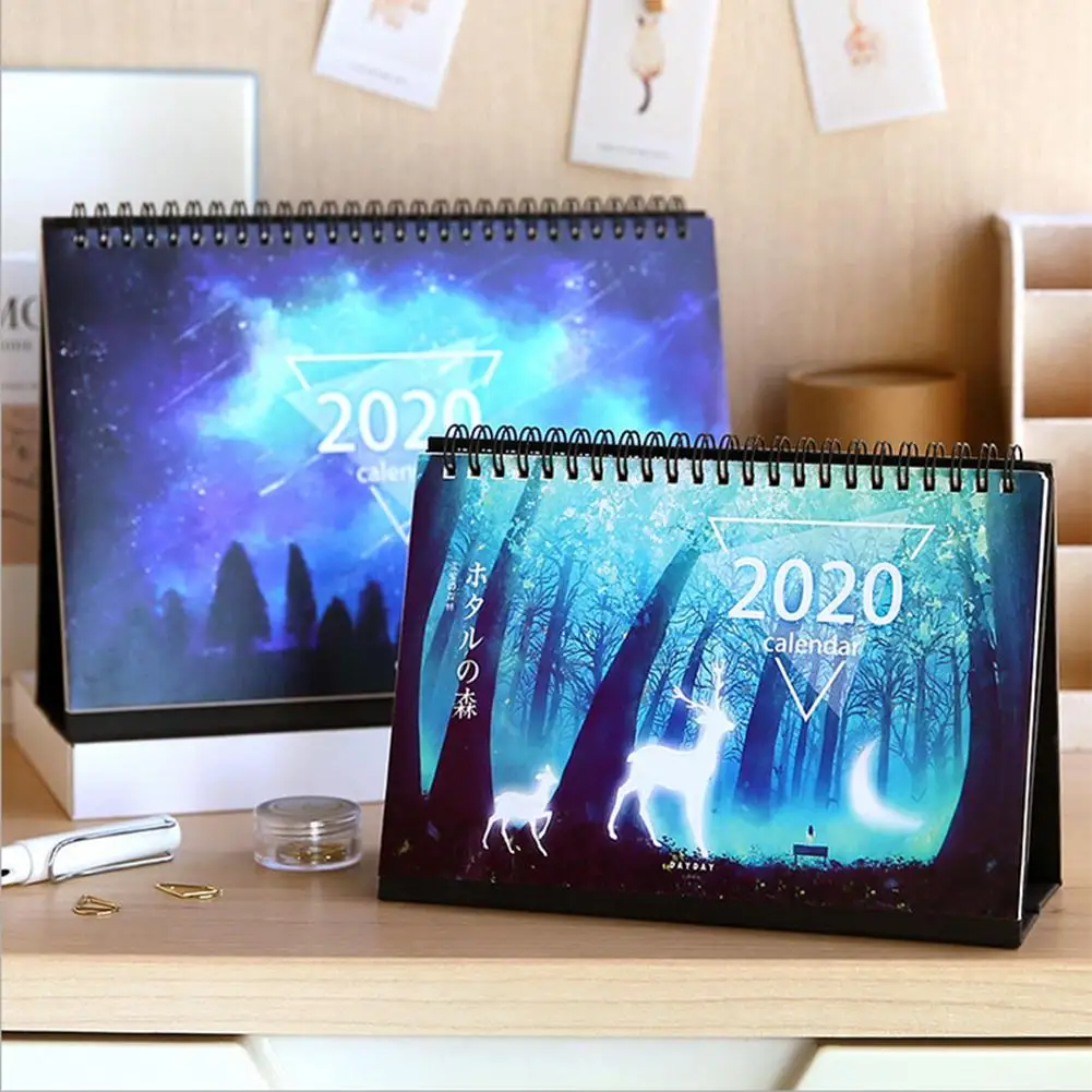 

Desktop Paper Calendar Table Planner Yearly Agenda Organizer kawaii Agenda Table Calendar School Office Planner Supplies