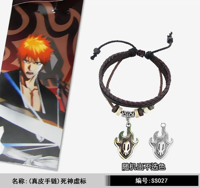 Аниме отбеливающий кожаный браслет Косплей аксессуары для мужчин и женщин