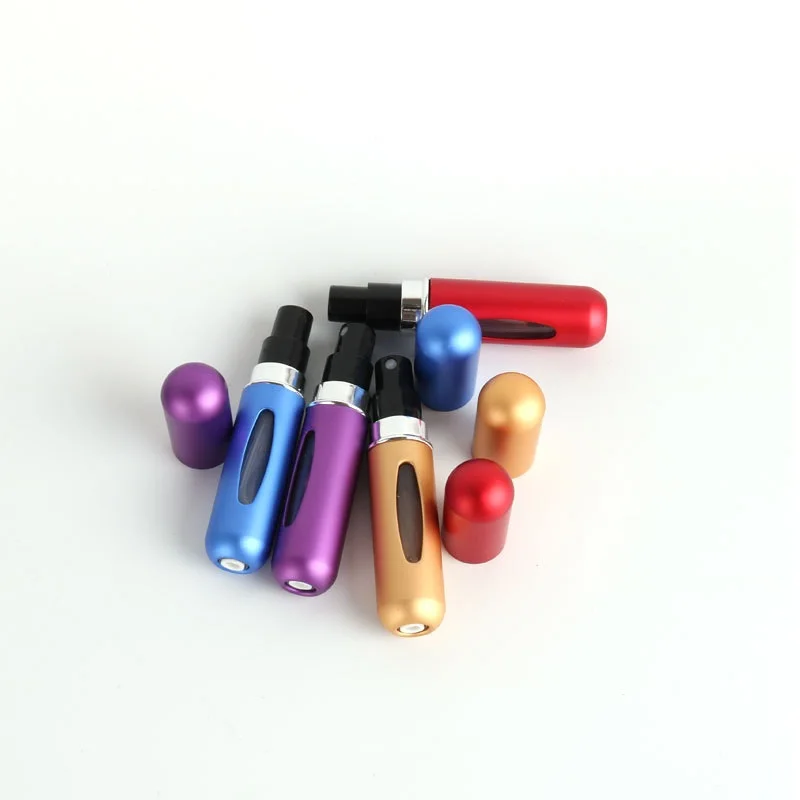 

10PCS 5ml Portable Travel Mini Container Aluminum Refillable Perfume Spray Bottle Empty Cosmetic Storage Bottle Container Tool