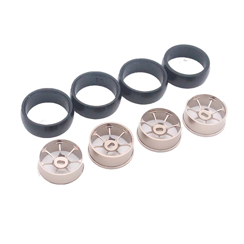 

4PCS 8.3mm/11mm Width Metal Wheel Hub Wheel Tire for 1/28 RC Racing Car Accessories