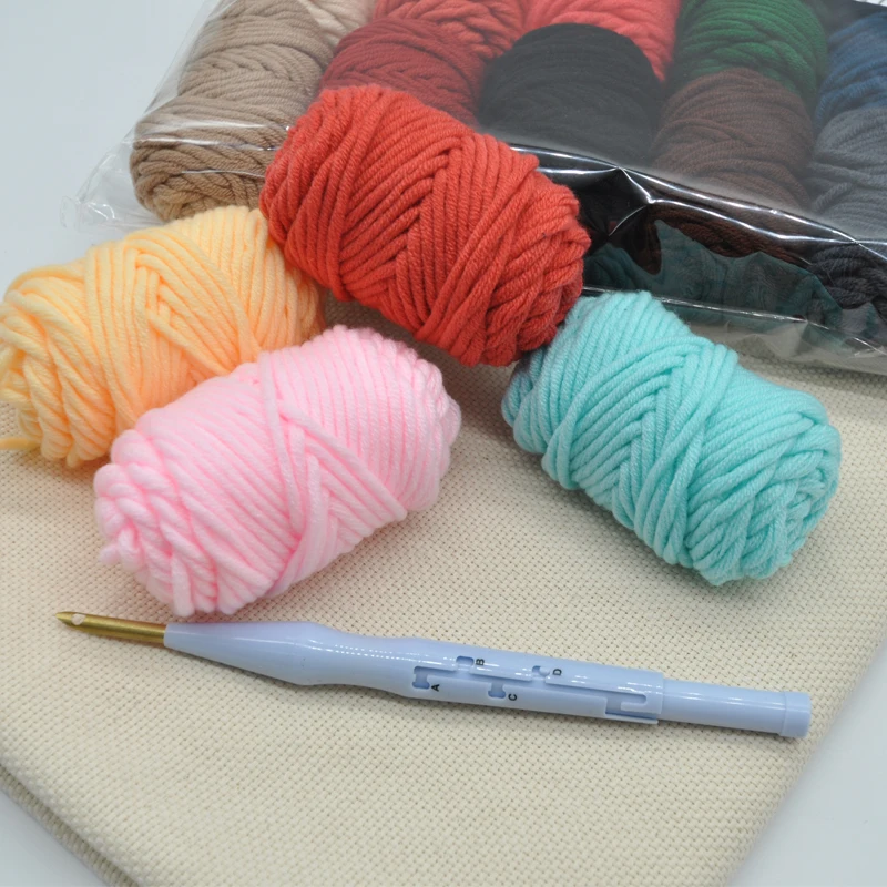 20 цветов DIY дырокол вышивальная пряжа мягкая молочная хлопчатобумажная набор