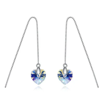 Серьги Ocean в форме сердца морского с кисточкой серьги кристаллами элегантные