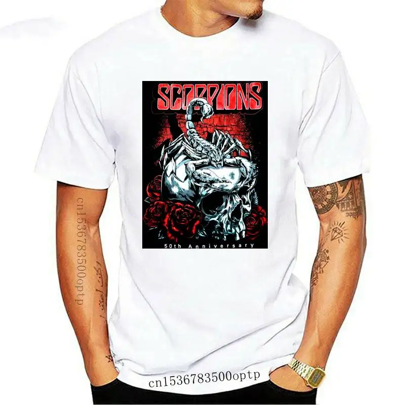 

Print T Shirt Male Brand Short Short O Neck Mens Scorpions Band Men'S 100% Cotton O Neck Short Sleeve Tee