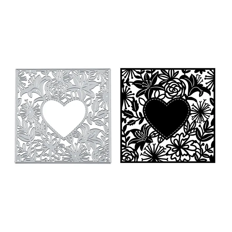 Eastshape любовь рамка с цветами трафарет для альбома металлические режущие штампы
