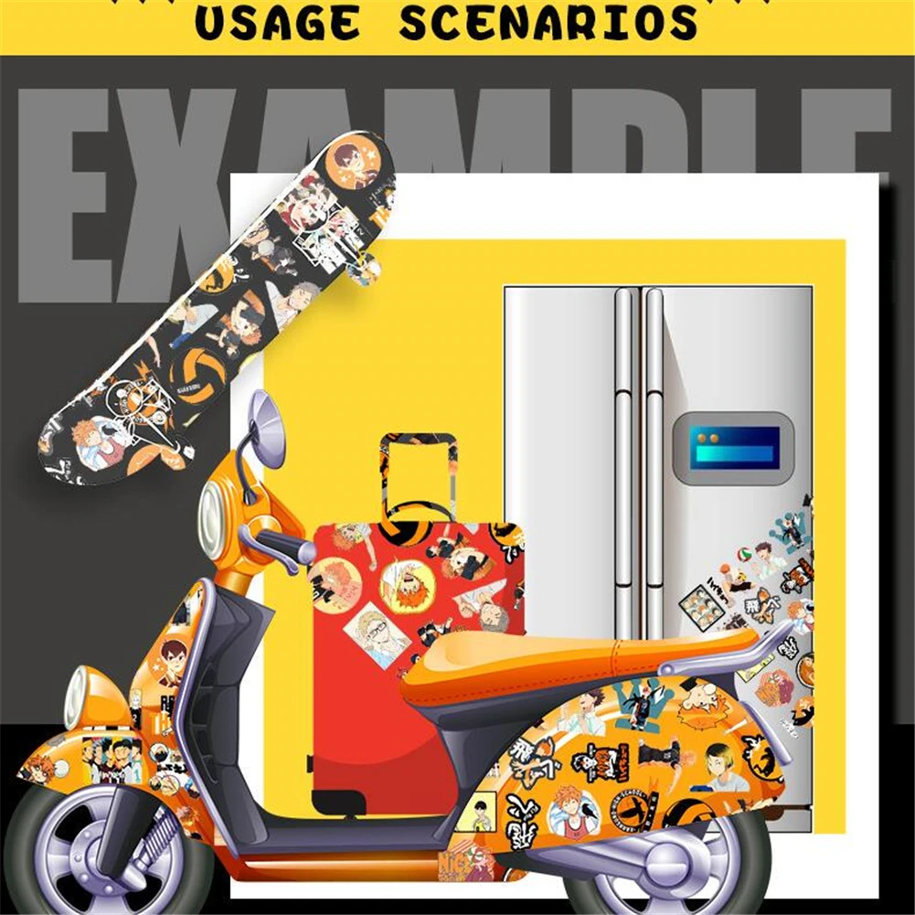

100Pcs/Pack Haikyuu!! Anime Stickers Laptop Bicycle Guitar Skateboard Computer Sticker Kid DIY Graffiti Waterproof Toy