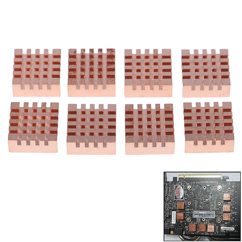 

8pcs/set RAM Copper Memory Heat Sink Graphics Card Cooling Radiator