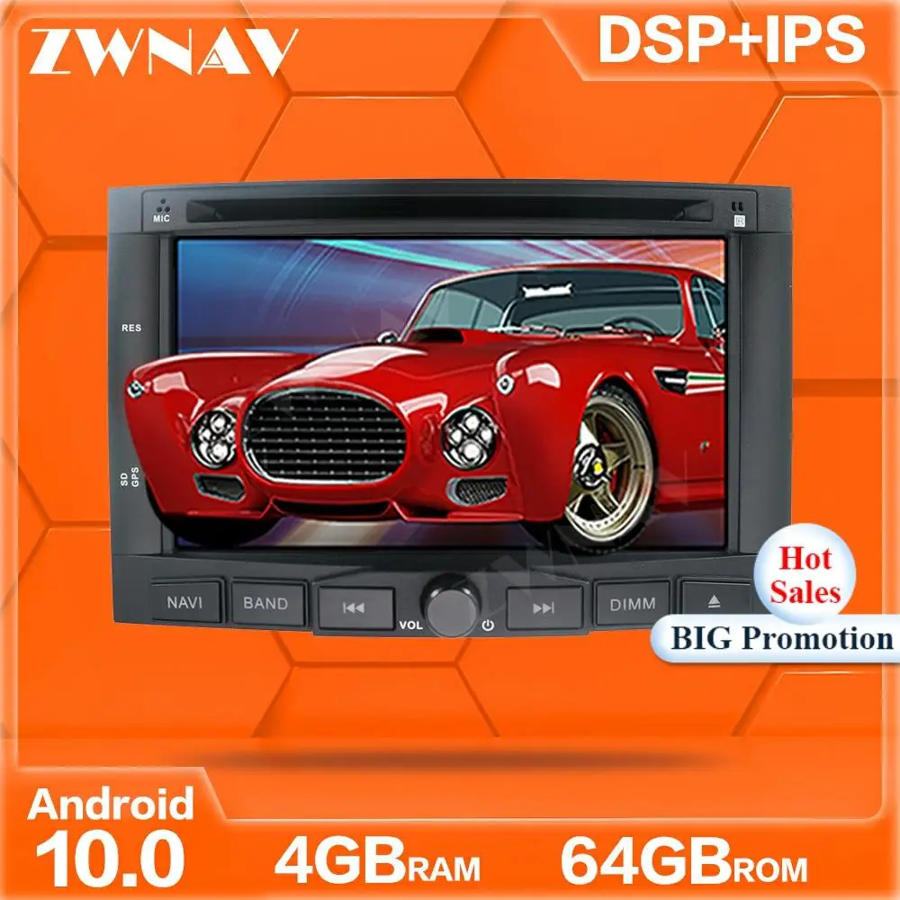 IPS Android 10 0 4 + 64 ГБ Автомобильный dvd плеер с экраном GPS Navi для PEUGEOT 3008 5008 2009 Авто Радио