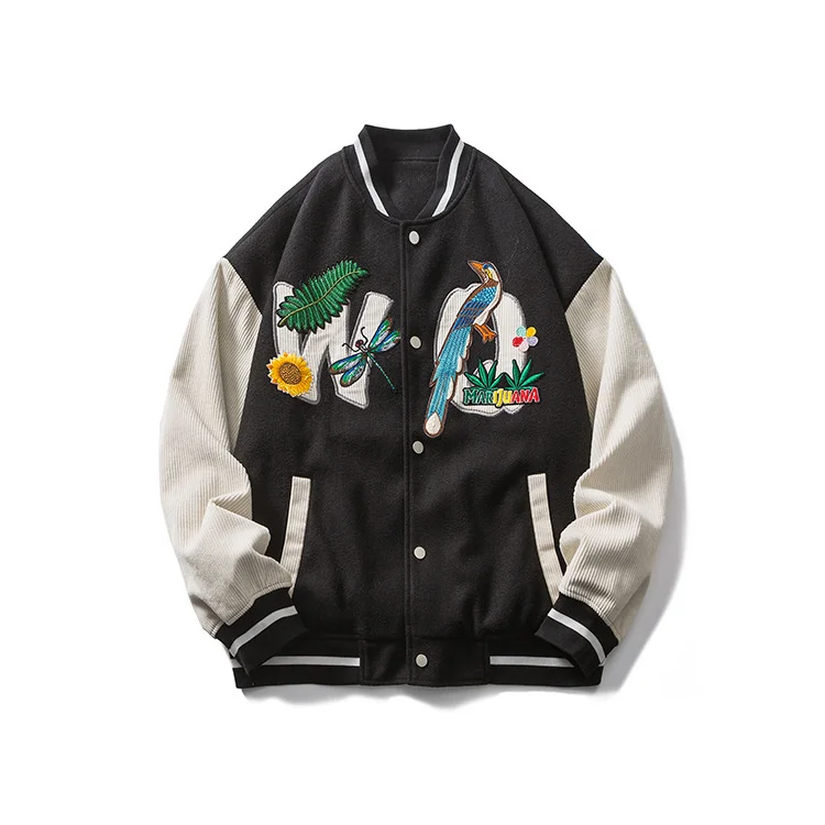 

Fashion Varsity Baseball Jackets Men And Women Embroidery Oversize Hip Hop Letterman Jacket College Outerwear Unisex