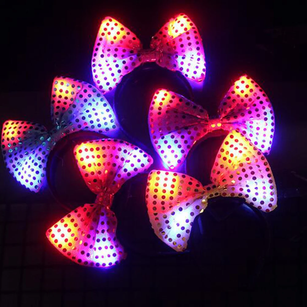 1 шт. светодиодный обруч для волос светящиеся блестки кроличьи ушки Детский