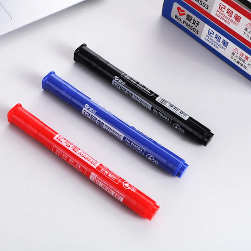 

Быстросохнущий маркер, масляная ручка с большой головкой, новый Быстросохнущий черный маркер большой емкости, красный и синий художественн...