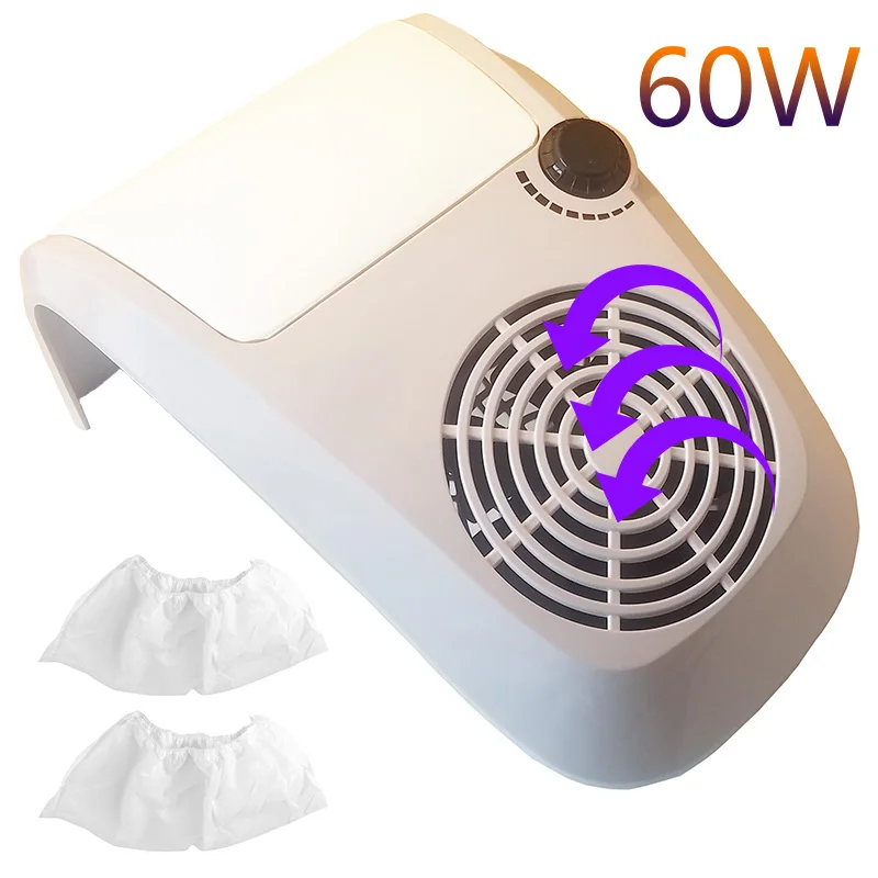 Маникюрный пылесос 60 Вт для маникюра с 2 пылесборниками оснащение маникюрного