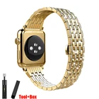 Браслет из нержавеющей стали для Apple watch band 40 мм 38 мм 41 мм 765432SE