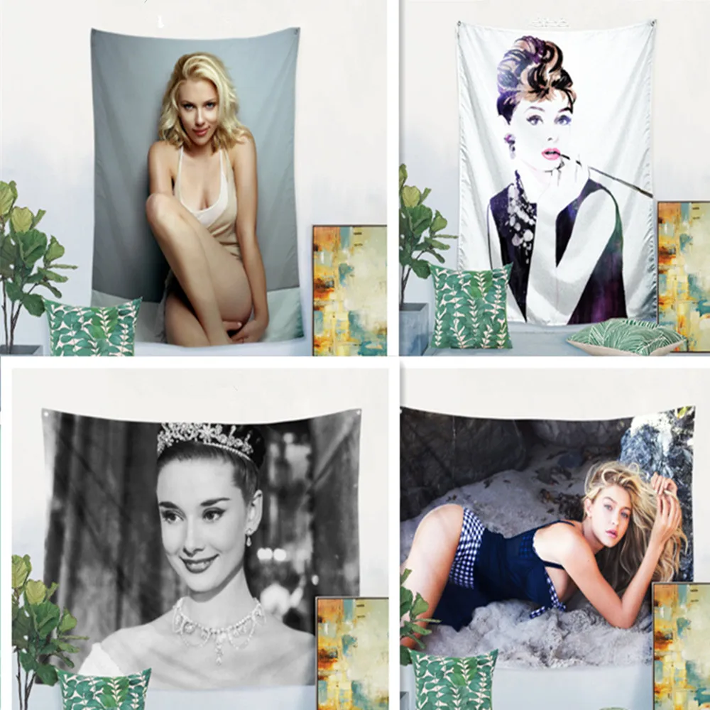 Одри Хепберн Мэрилин Монро сексуальная девушка флаг баннер фильм постер гобелен