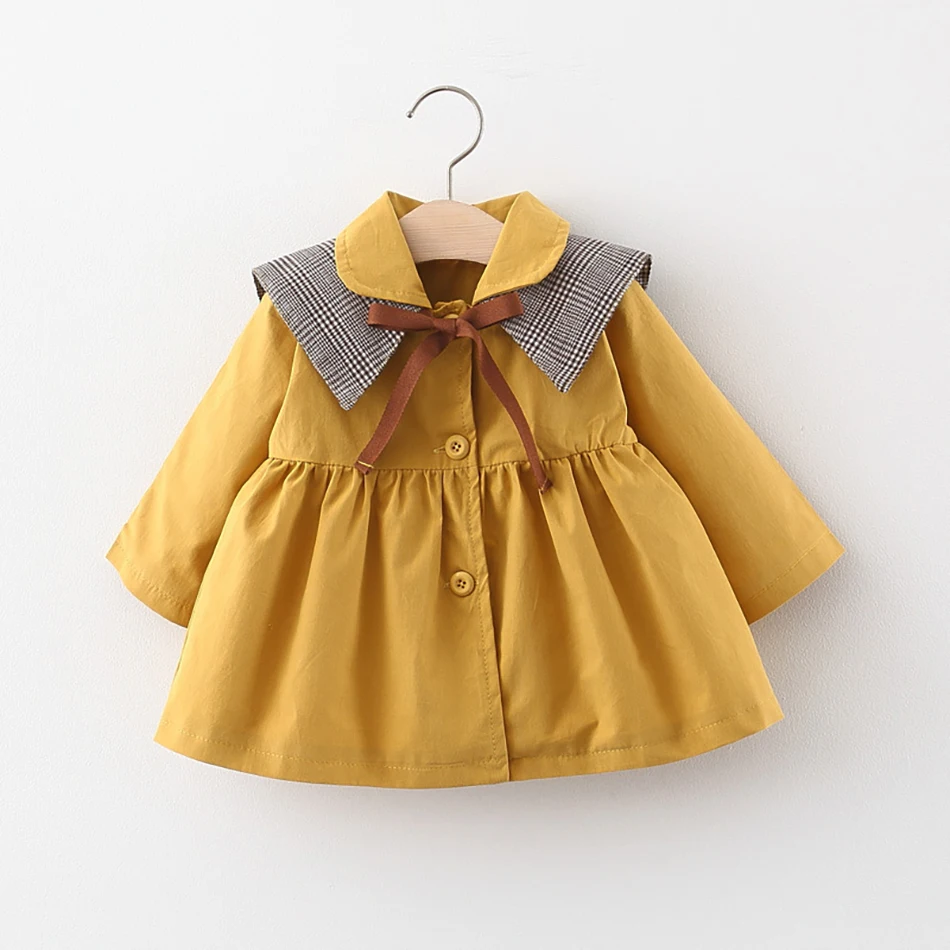 

Infant Baby Girls Spring Autumn Trench Double Breast Windbreaker Winter Coat Toddler Clothes Fashion Outerwear Costume