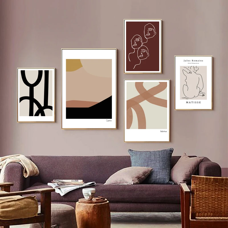 

Abstract Face Line Drawing Wall Art Poster Women Body Canvas Painting Geometry Art Prints Nordic Pictures Living Room Home Decor