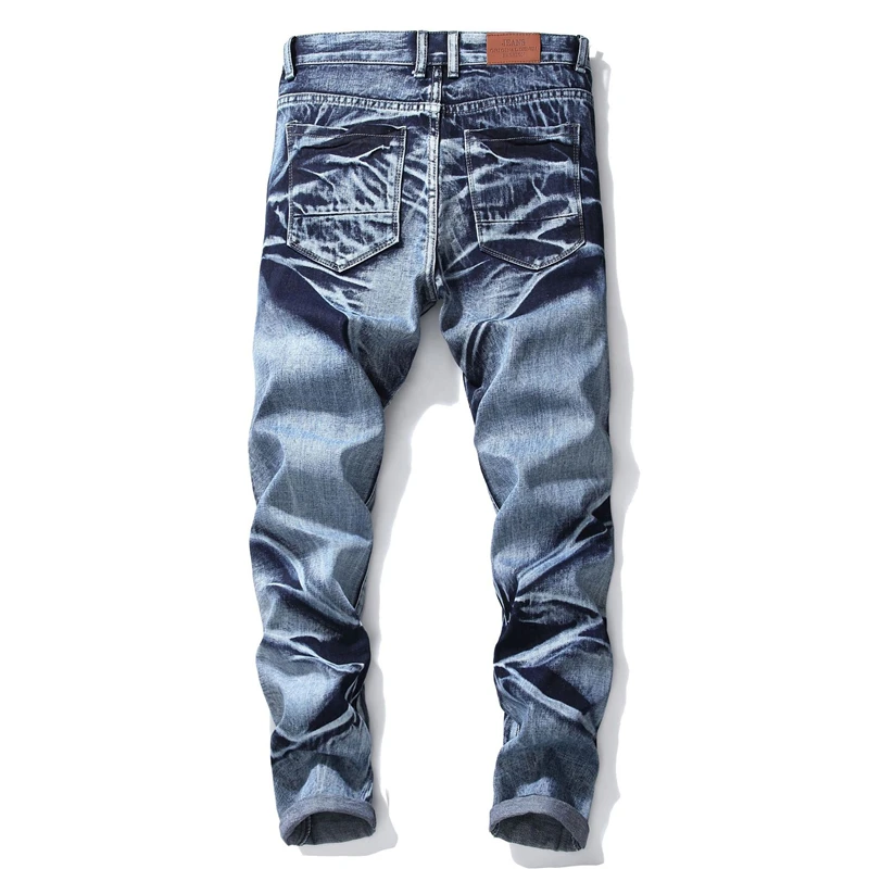 2019 Новые Большие размеры s прямые локомотив складывается старые мужские джинсы