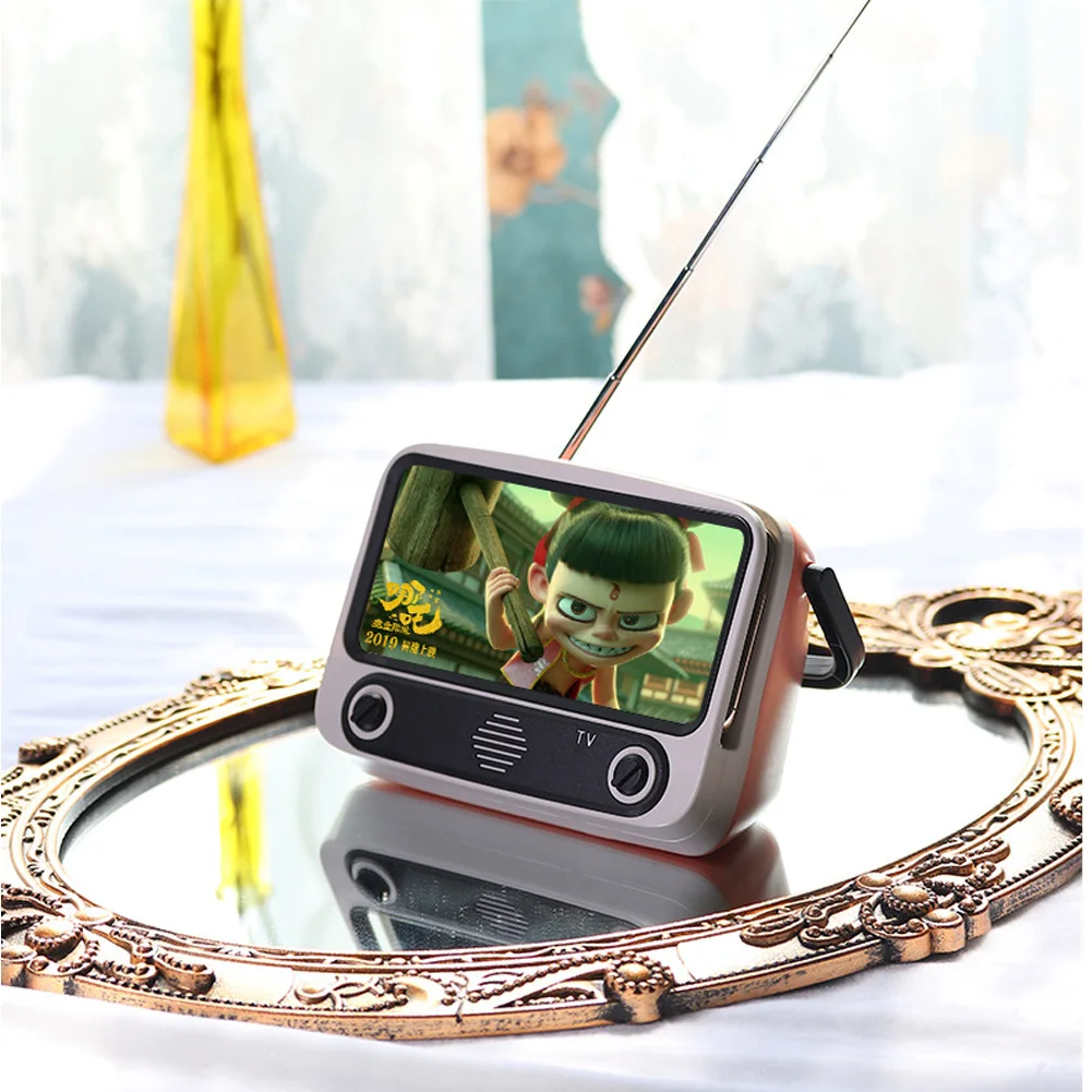 Ретро Мини Bluetooth Динамик мобильный телефон ТВ держатель музыкальный плеер