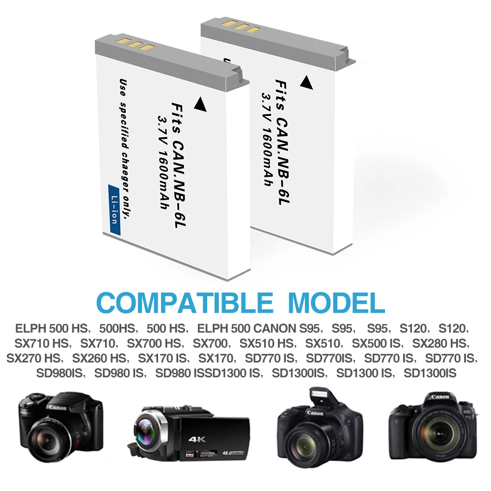 Аккумулятор для фотоаппарата/зарядное устройство NB6L SX520 HS SX530 SX600 SX610 SX700 SX710 IXUS 85 95