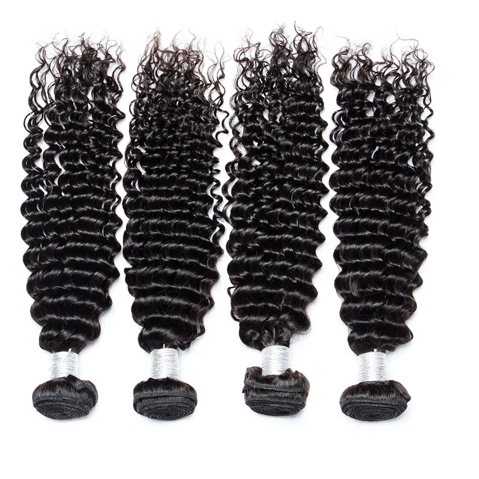 Alibele Бразильские глубокие вьющиеся волнистые плетения 3 пучка Дело Натуральные