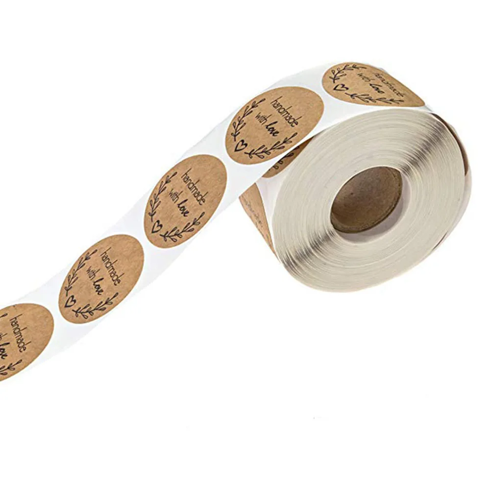 500 шт./рулон рождественские украшения для дома круглые наклейки натуральные