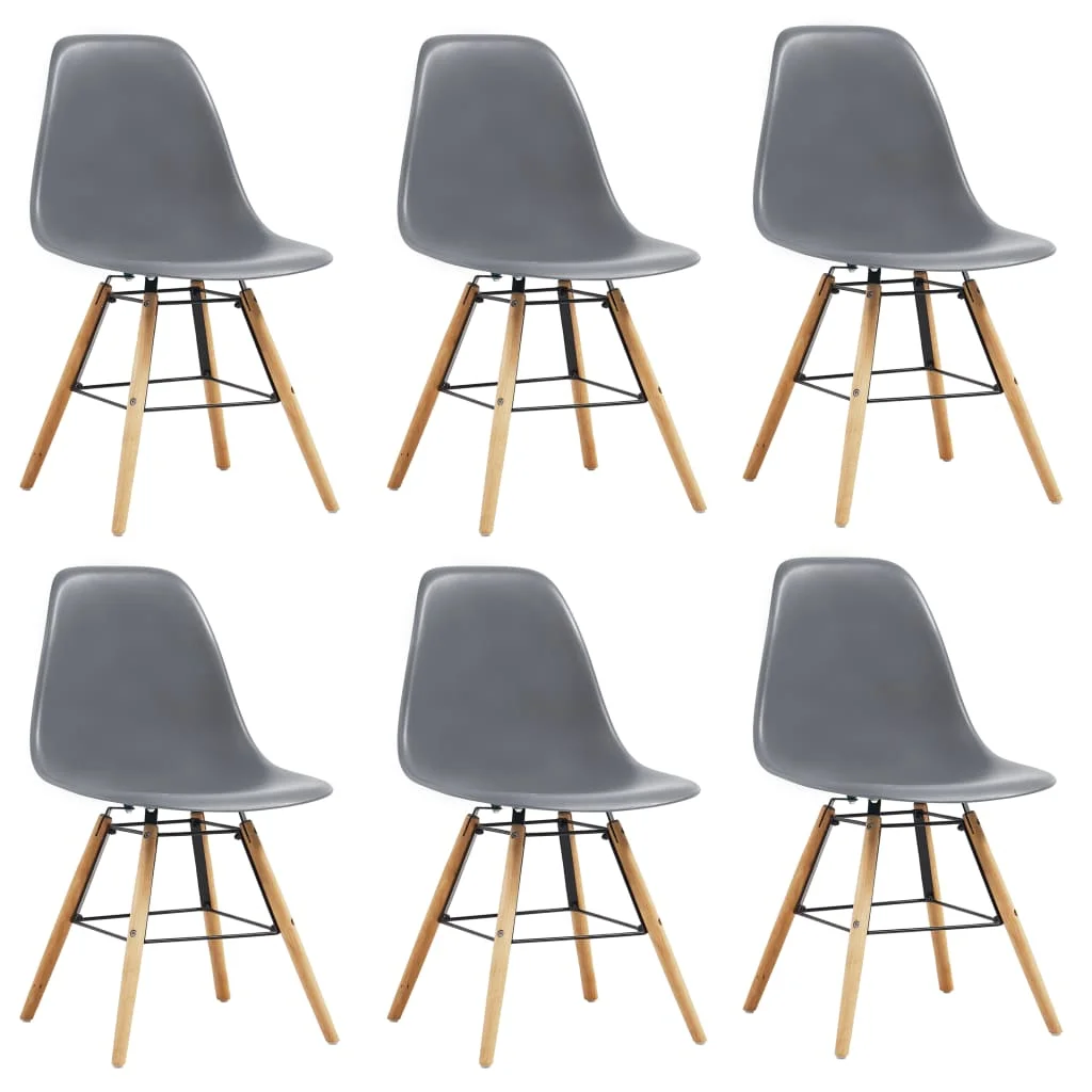 

Dining Chairs 6 pcs Gray Plastic