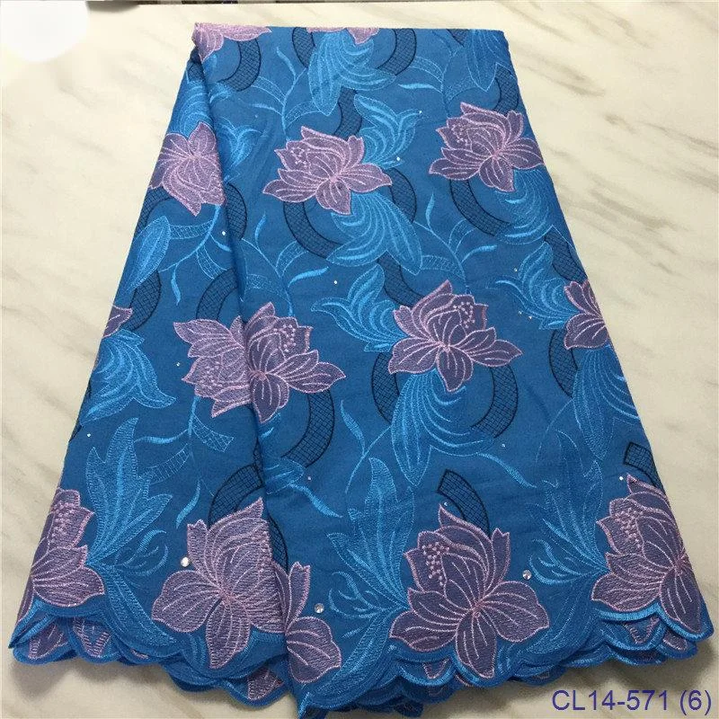 

Latest African Swiss Cotton Lace Fabric Embroidery Swiss Voile Lace In Switzerland With Stones For Nigerian Sewing