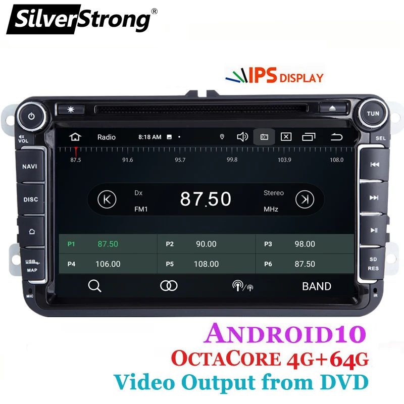 SilverStrong IPS 4G 64G Android 10 0 VW автомобильный DVD TPMS для Volkswagen PASSAT Golf MK6 Navi GPS B5 B6 B7|car dvd for vw|car