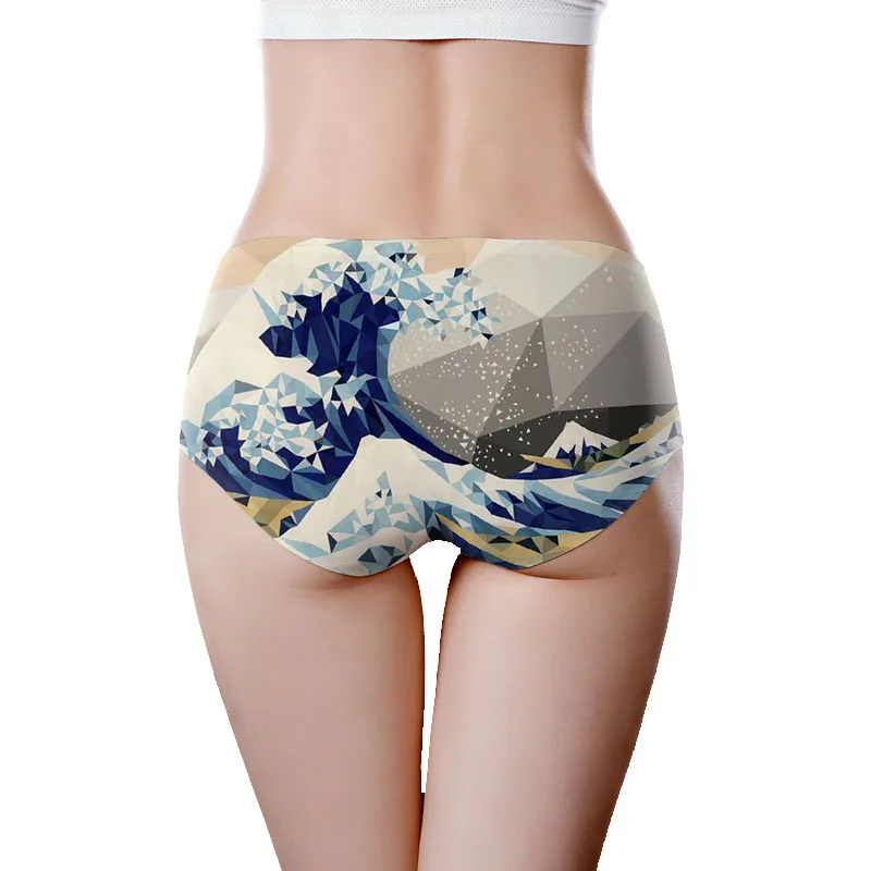 Новинка в японском стиле ретро живопись для девочек трусы нижнее белье бесшовные