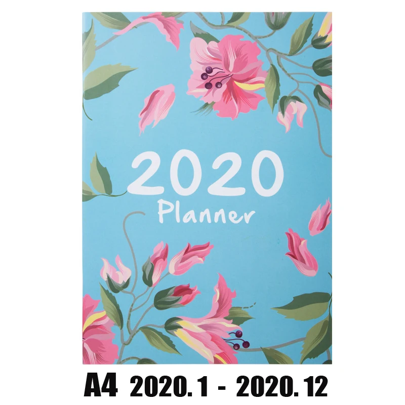 Розовый А4 Agenda Escolar наклейки для дневника notebook 365 самонаполнение Kawaii планировщик блокнот 12 месяцев Еженедельный школьный планировщик D50 - Цвет: Розовый