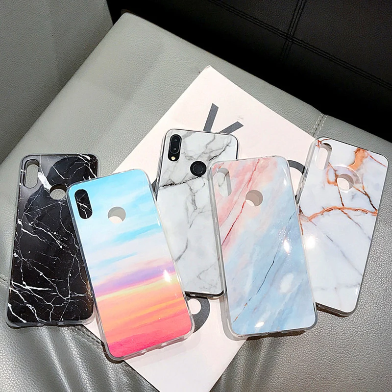 Чехол для телефона с глянцевым мягким TPU покрытием с гладким мраморным рисунком для Xiaomi Redmi Note 7 5 6 Pro case Mi 9 8 lite 9T K20.