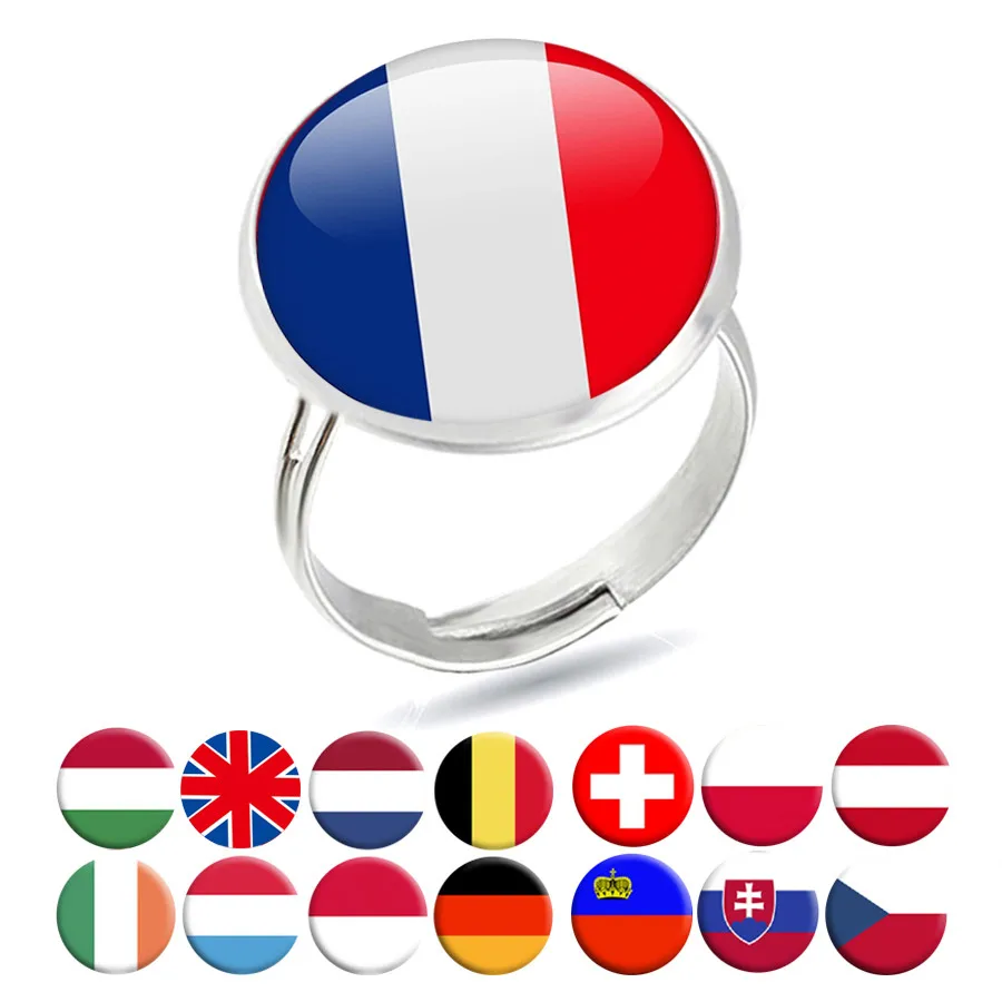 Национальные кольца с флагами Великобритания Франция Netherland Бельгия Ирландия