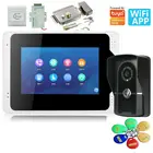 Tuya APP control 7 дюймов проводнойбеспроводной Wifi RFID видео дверной звонок Домофон система входа + ID Брелоки + Электрический замок