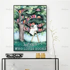 Забавные постеры просто девушка, которая любит книги, настенные художественные принты, украшение для дома, холст, уникальный подарок, плавающая рамка