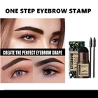 Набор для формирования бровей в один шаг, профессиональный набор для макияжа бровей гелевый штамп, 10 фототрафаретов, набор кистей для бровей