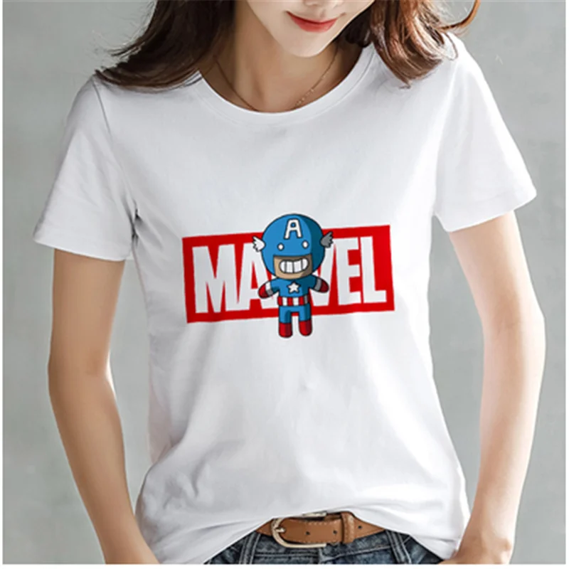 Женская футболка с принтом героев мультфильмов LINNA топ коротким рукавом модная