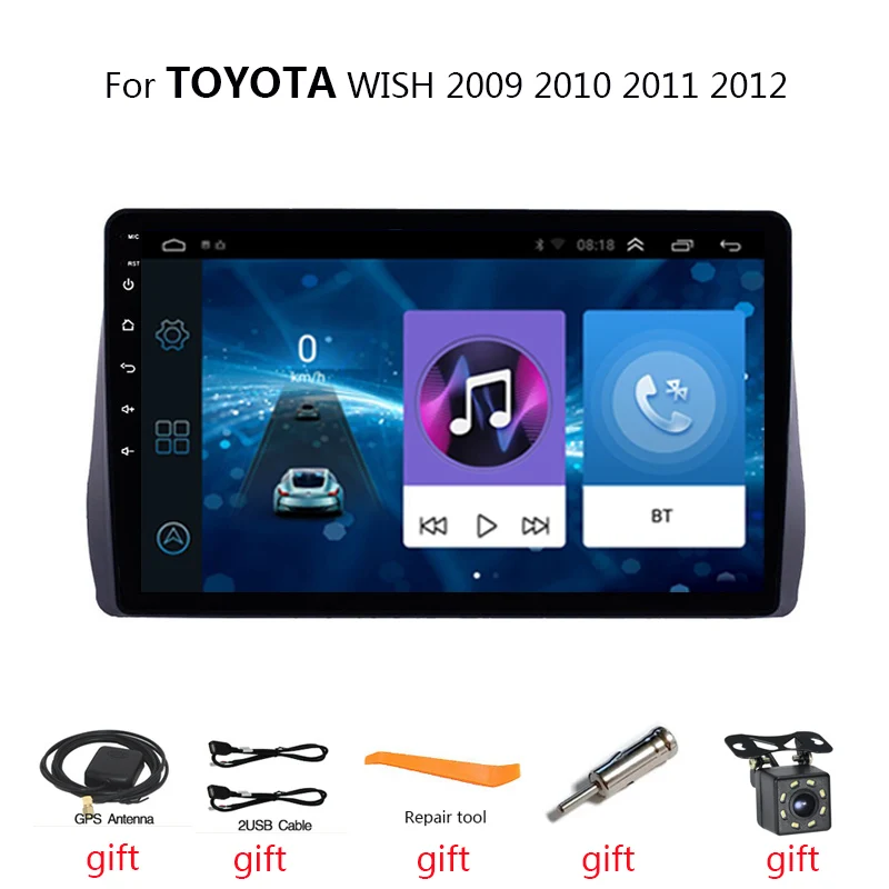 

8-ядерный автомобильный радиоприемник Android для TOYOTA WISH 2009-2012 Carplay 4G Автомобильный мультимедийный плеер GPS-навигация 2din Авторадио головное уст...