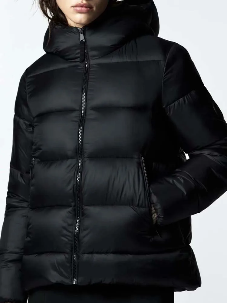 Женская свободная куртка ZA повседневная хлопковая с длинным рукавом карманами