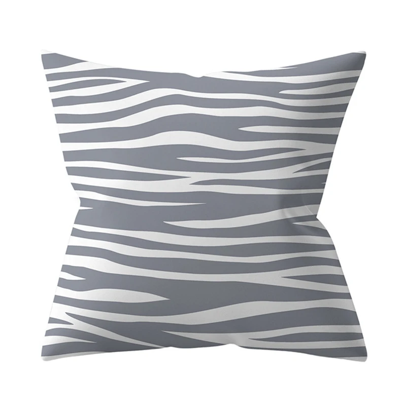 FUNBAKY 45*45 см серебристо-серая квадратная наволочка в геометрическую полоску, домашние наволочки, декоративные подушки, Наволочки, наволочка