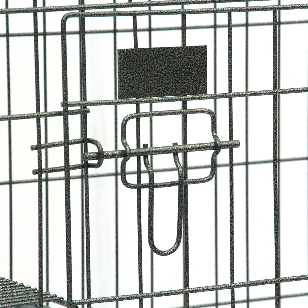 

Large Folding Collapsible Pet Cat Wire Cage Indoor Outdoor Playpen Vacation Size L Silver